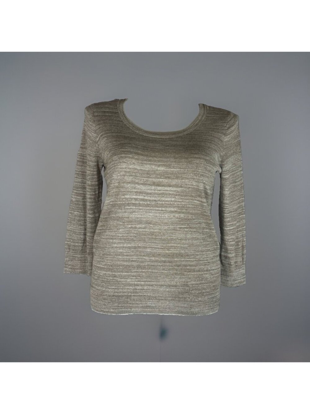 Loft Ann Taylor Women's Large Top Sweater Pullover 3/4 Sleeve Brown Round neck